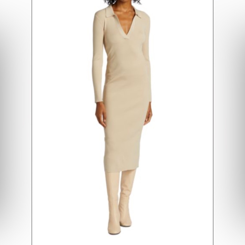 Le Superbe Cream XS long sleeve midi dress never worn
